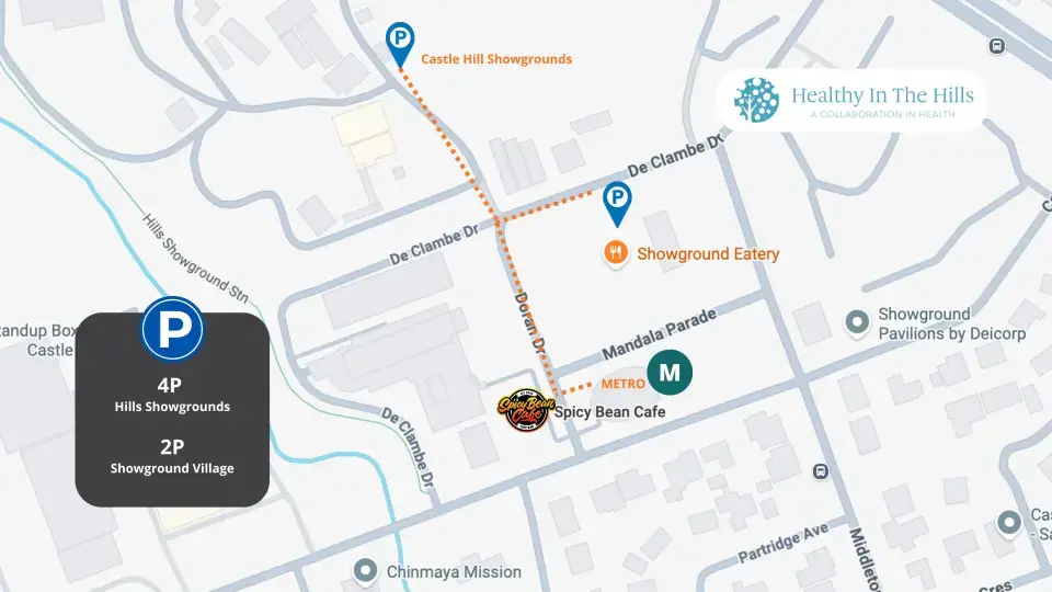 Parking Map - short walk to Spicy Bean Cafe